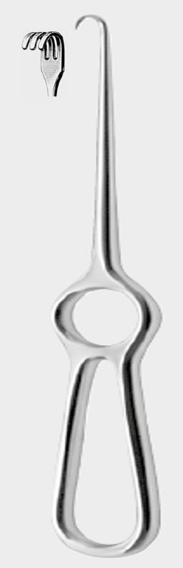 ВОЛКМЕНН (VOLKMANN) ретрактор 21,5 см (cm), тупокінцевий, 3 зуби